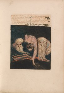 Den første boken til Urizen, plate 20, dermed ble den evige profeten delt .... (Bentley 15) av William Blake