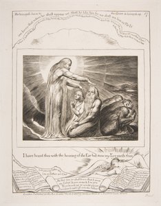The Vision of God, fra illustrasjoner av Jobs bok, 1825-26. av William Blake