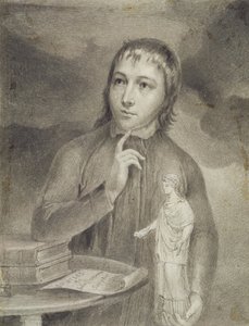 Thomas Alphonso Hayley, Half-Length Drawing, ca. 1800 (grafitt med grå b/c på papir) av William Blake