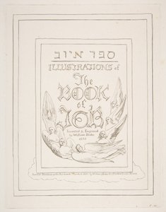 Tittelside, fra illustrasjoner av Jobs bok, 1825-26. av William Blake