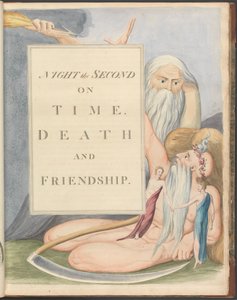 Young's Night Thoughts, side 17, "Natt den andre, i tide, død og vennskap." av William Blake