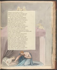 Young's Night Thoughts, side 23, "Vi sensurerer naturen for et spenn for kort" av William Blake