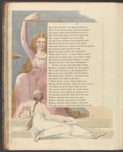 Young's Night Thoughts, side 92, "Når tro er dyd, gjør fornuften det slik" av William Blake