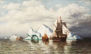 Blant isfjellene, Kysten i Labrador, av William Bradford