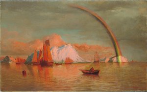 Arktisk solnedgang med regnbue, 1877