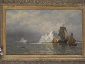 Hvalfanger og fiskefartøy nær kysten av Labrador (olje på lerret) av William Bradford