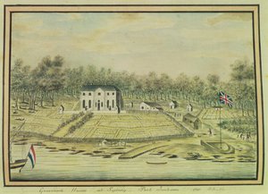 Guvernørens hus i Sydney, Port Jackson, 1791 av William Bradley
