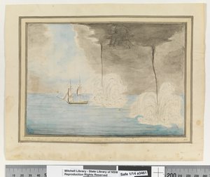 Opp. s. 290. `Vann spruter utenfor Java-kysten nær Batavaia. 24. sep. 1791. Waakzamheydt