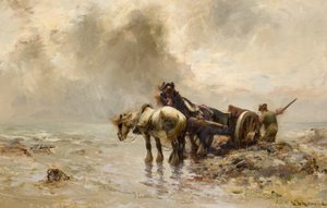 Carting Seaweed (olje på lerret)