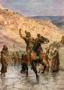 Assyriske Rabshakeh krever overgivelse av Jerusalem - Bibelen av William Brassey Hole