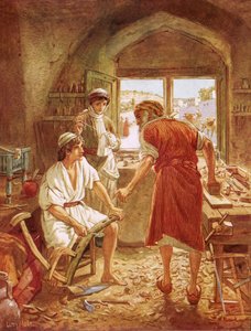 Kristus arbeider med Josef som snekker av William Brassey Hole