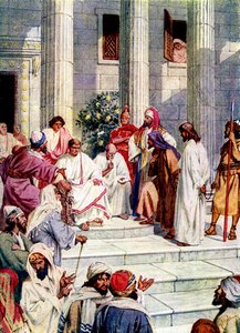 Jesus blir ført til Pontius Pilatus - Bibelen av William Brassey Hole