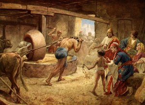 Samson grinding i fengselet på Gaza - Bibelen av William Brassey Hole