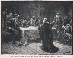 Jarlen av Arran anklager Morton for drapet på Darnley 1581 av William Brassey Hole