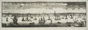 Sørprospektet til byen New York, i Nord-Amerika, 1761 av William Burgis