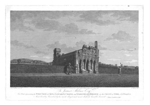 West View of King Edwards Chapel på Wakefield Bridge i County of York, c1800