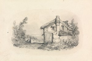 Hytte i et landskap av William Callow