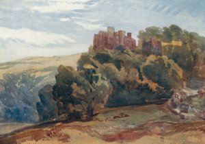 Dunster Castle (fargelitografi)