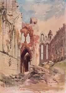 Interiør i Whitby Abbey, c1915 av William Callow