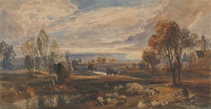 Landskap med sauer av William Callow