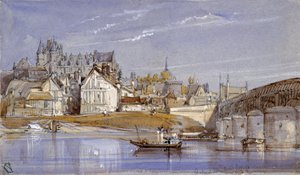 The Chateau at Amboise, on the Loire av William Callow