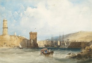 Inngangen til havnen i Marseille av William Callow
