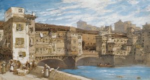 Ponte Vecchio, Firenze, 1877 av William Callow