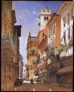 Verona: Corso Sant "Anastasia and the Palazzo Maffei, 1855