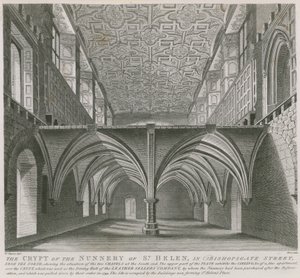 Krypten til Nonneklostret St Helen i Bishopsgate Street, London av William Capon