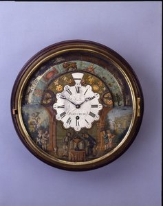 Urskive, sent på 1800-tallet, urskive ca. 1770 (mahogni)