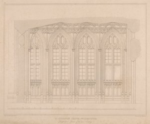 St. Stephen's Chapel, Westminster - Lengdesnitt av det nedre oratoriet av William Caveler