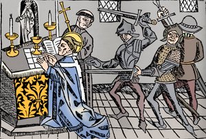Martyrdøden til St. Thomas av Canterbury, c1484 av William Caxton