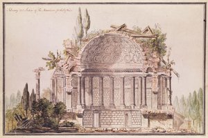 Arkitektonisk tegning for mausoleum for Frederick, Prince of Wales (1707-51), ca. 1751