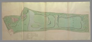 Generell plan for hagene i Kew, 1763.