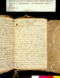 Clark Family Collection- bind 6. Elkskin Journal, side 205, 22.-23. Desember 1805 av William Clark
