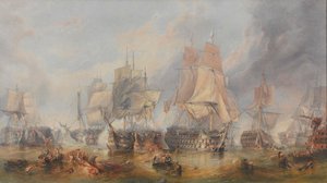 Slaget ved Trafalgar, 21. oktober 1805 (olje på lerret) av William Clarkson (manner of) Stanfield