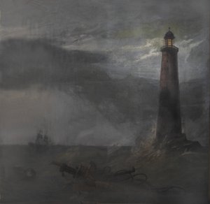 Act drop for The Lighthouse, 1855 (gouache på lerret) av Clarkson Frederick Stanfield