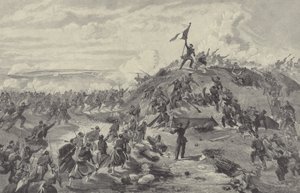 Fangst av Malakoff Redoubt av franskmennene, beleiringen av Sevastopol, 8. september 1855 av William Crimea Simpson