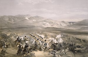 Anklager for Heavy Cavalry Brigade i slaget ved Balaclava 25. oktober 1854, gravert av E. Walker, pub. 1855 av William Crimea Simpson