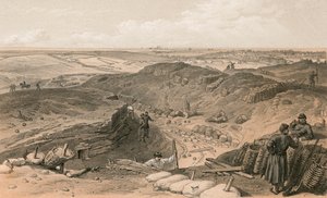 Grøft av Malakoff, Battery Gervais og baksiden av Redan av William Crimea Simpson