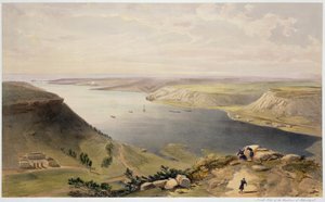 North Side of the Harbor of Sebastopol, tallerken fra "The Seat of War in the East", pub. av Paul und Dominic Colnaghi und Co., 1856 av William Crimea Simpson