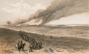 Redan og avanserte skyttergraver av britisk høyreangrep av William Crimea Simpson