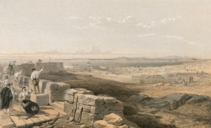 Yenikalestredet med bukten og byen Kertch fra den gamle festningen Yenikale av William Crimea Simpson