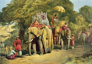 Generalguvernørens stat Howdah, 1863 (chromolitho) av William Crimea Simpson