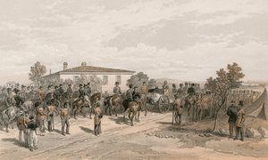 Begravelsen til Lord Raglan forlater hovedkvarteret av William Crimea Simpson
