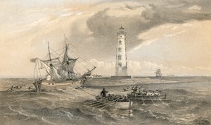 Fyret ved Cape Chersonese, ser sørover av William Crimea Simpson