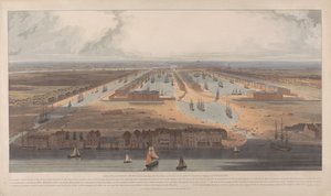 Utsikt over West India Docks av William Daniell