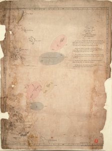«Et kart over øyene i Kinahavet nær Malakkastredet med posisjonene til den engelske flåten og skvadronen til admiral Linois den 14. og 15. februar 1804» av William Daniell
