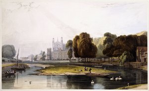 Eton College, fra "Select Views of Windsor Castle and Adjacent Scenery", 1831-1835 av William Daniell