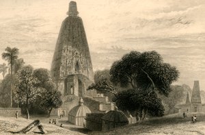 Det store tempelet i Bode Gyah, 1835. av William Daniell